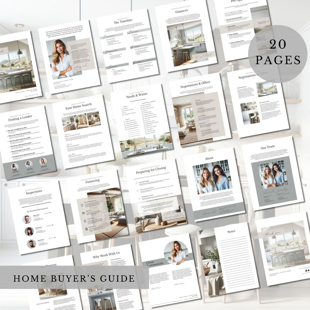 Real Estate Buyer + Seller Guide Bundle: Canva Marketing Templates
