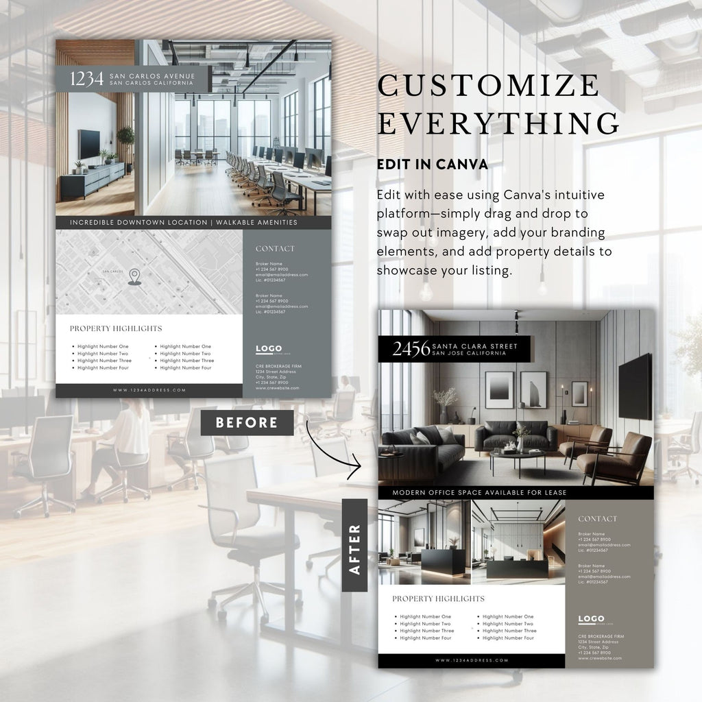 Commercial Real Estate Flyer Template: 4-Page Property Marketing (Edit in Canva)