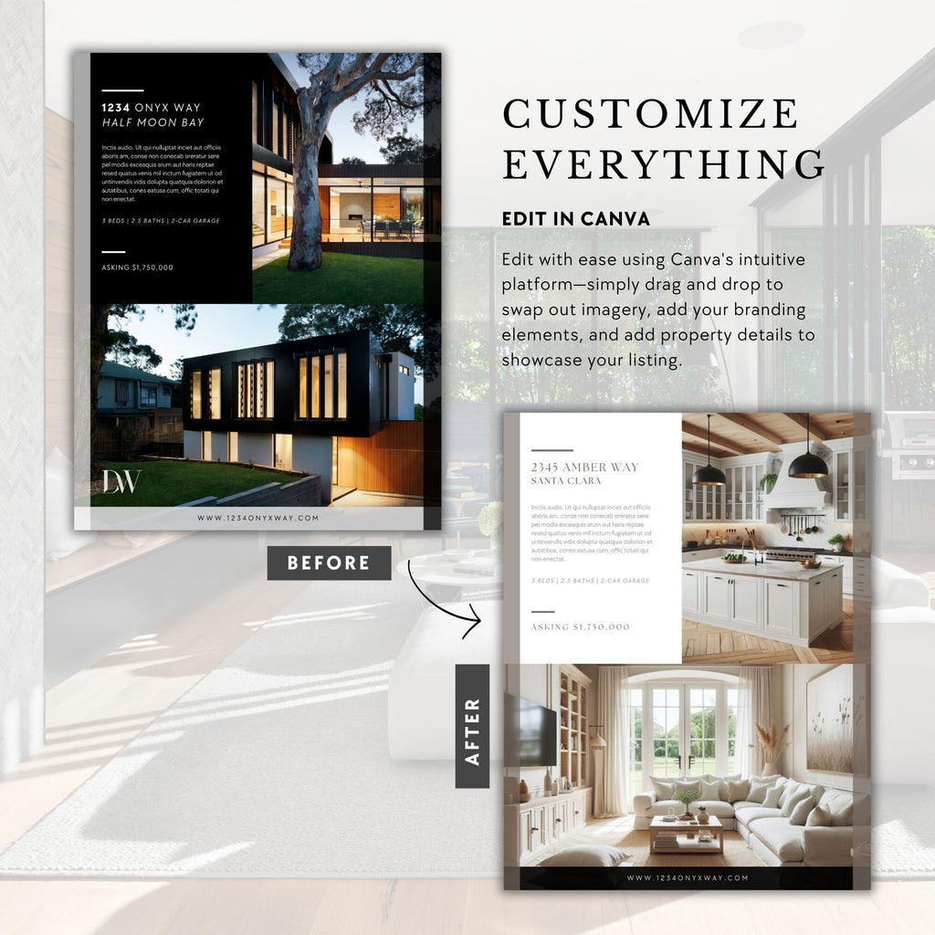 Modern Real Estate Flyer: New Listing Brochure (Edit in Canva)