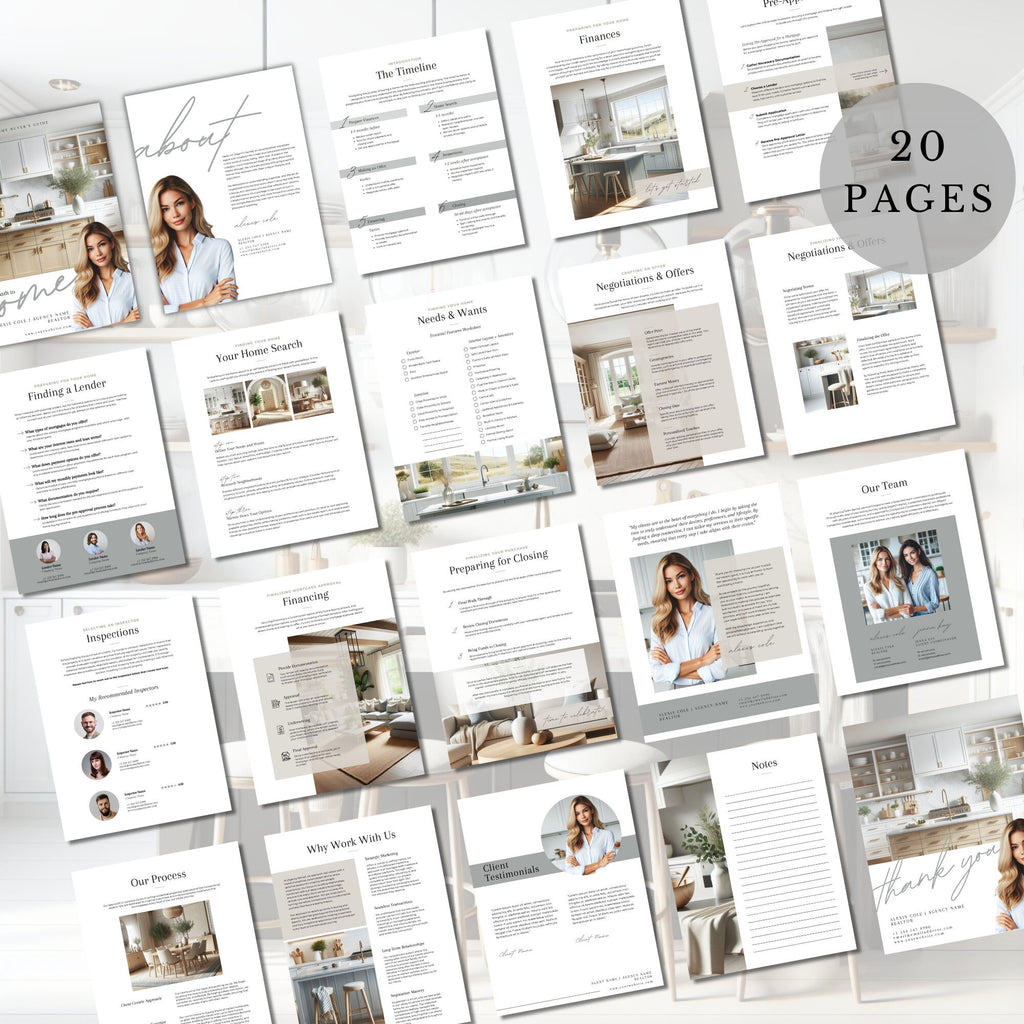 Home Buyers Guide | Real Estate Marketing | Buyer Packet | Client Presentation | Canva Template