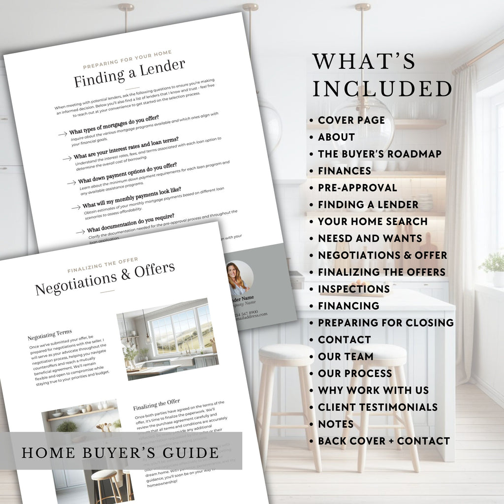 Real Estate Home Buyers + Home Sellers Guide Bundle | Listing Presentation | CMA Packet | Real Estate Marketing | Edit in Canva