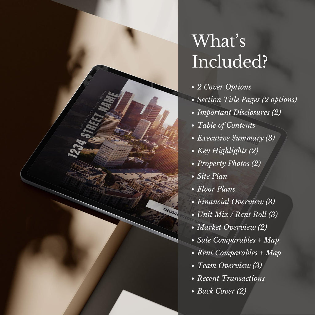 Multi Family Offering Memorandum Template: 50+ Page Brochure (Canva Editable)