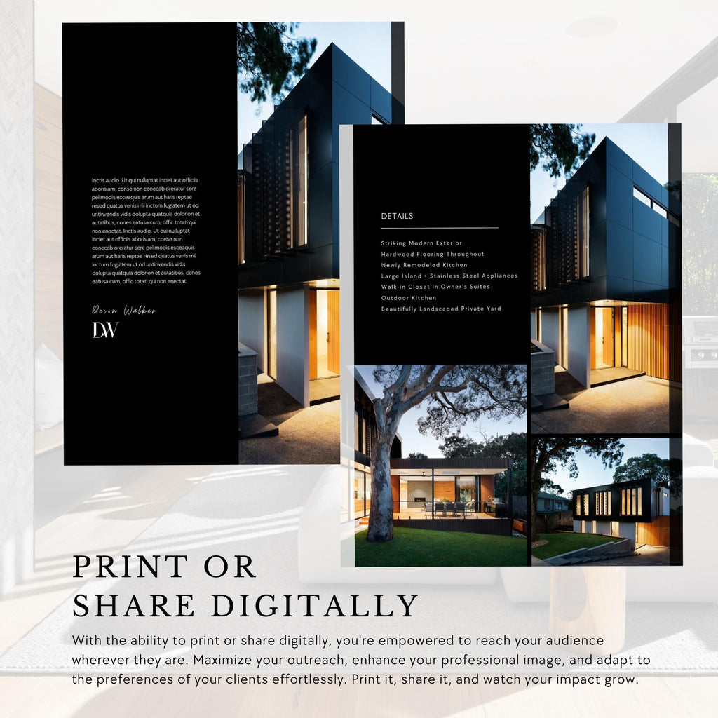 Modern Real Estate Brochure Template: 9-Page Canva Design (8.5x11 Portrait)