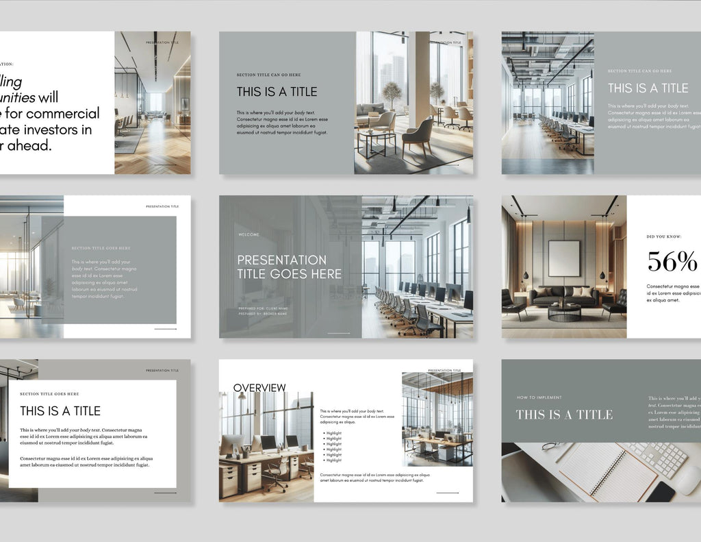 Commercial Real Estate Pitch Deck: 30-Page Canva Template