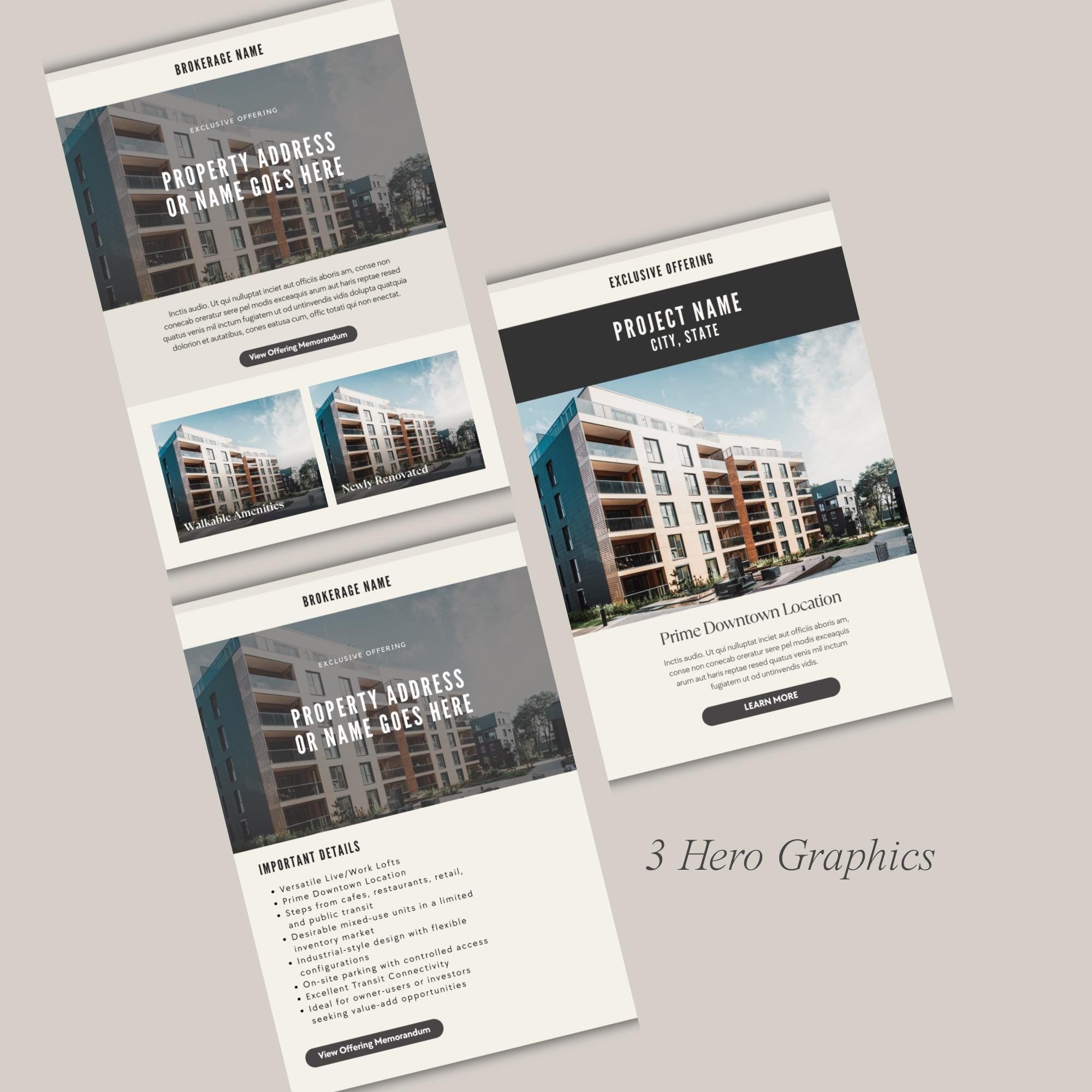 Real Estate Email Graphics: Canva Editable Templates